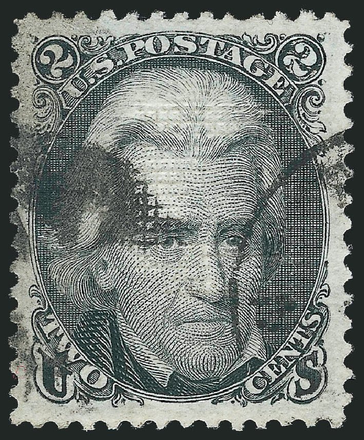 US Stamps Values Scott # 87: 1868 2c Jackson Grill. Robert Siegel Auction Galleries, Oct 2012, Sale 1032, Lot 3154
