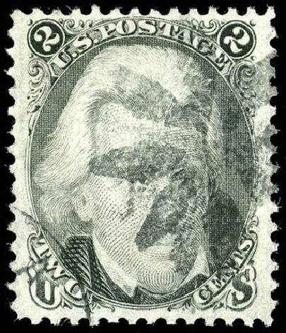 Values of US Stamp Scott # 87 - 1868 2c Jackson Grill. Matthew Bennett International, Apr 2008, Sale 326, Lot 102