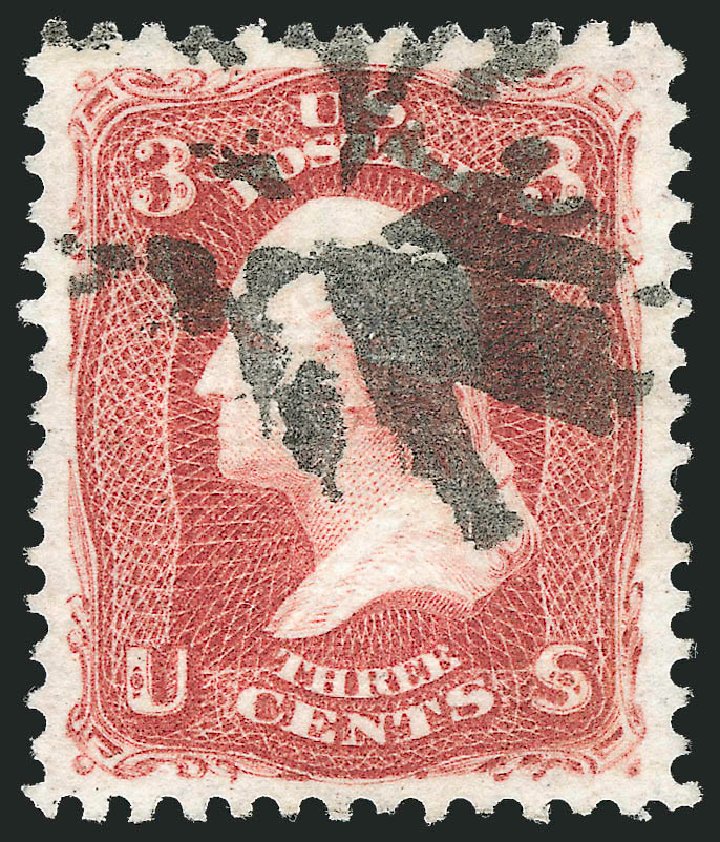 Value of US Stamp Scott Catalogue 88 - 1868 3c Washington Grill. Robert Siegel Auction Galleries, Oct 2012, Sale 1032, Lot 3157
