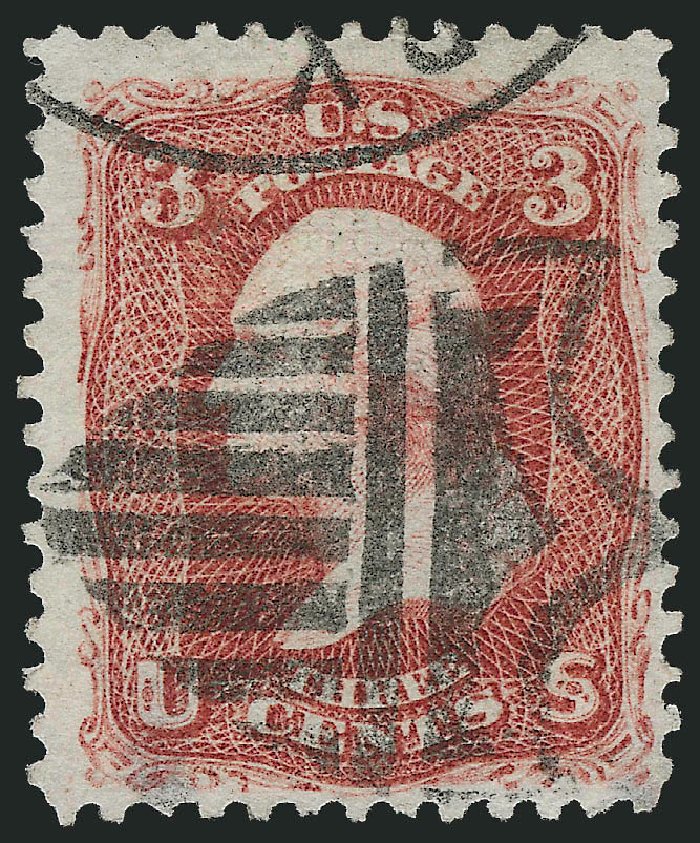 US Stamps Price Scott Catalog # 88: 3c 1868 Washington Grill. Robert Siegel Auction Galleries, Dec 2008, Sale 967, Lot 4197