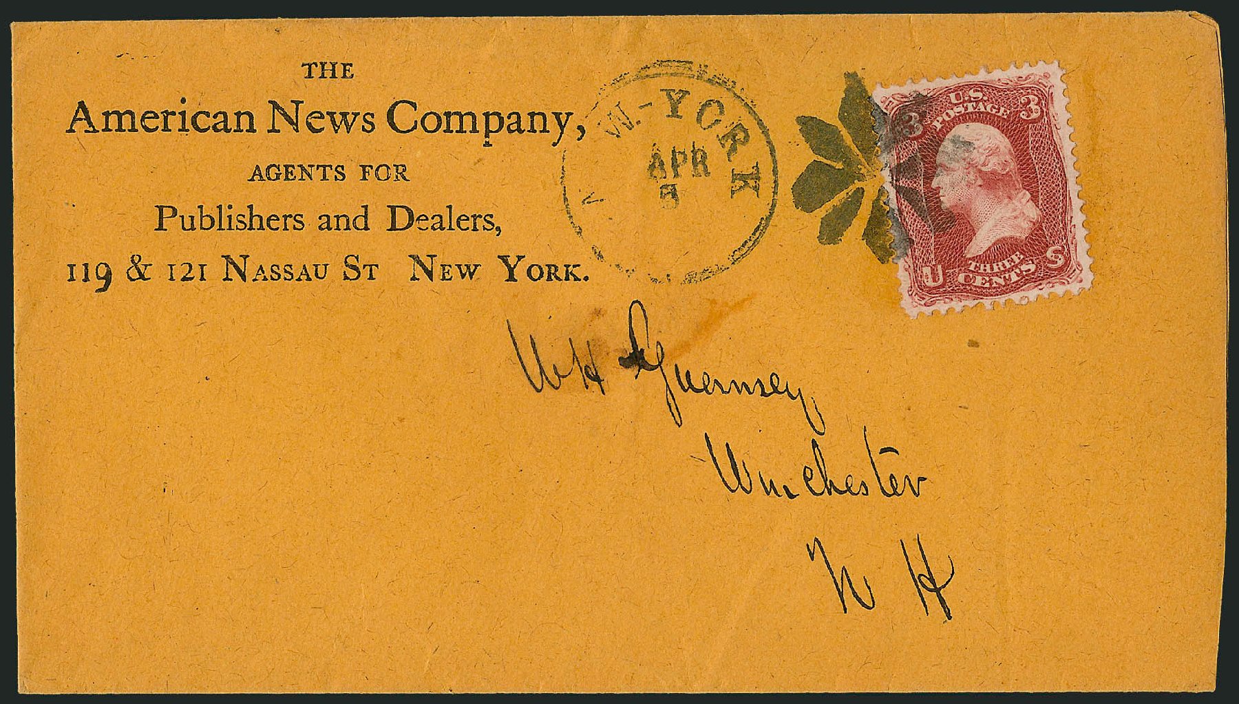 Cost of US Stamps Scott Cat. #88: 3c 1868 Washington Grill. Robert Siegel Auction Galleries, Dec 2008, Sale 964, Lot 318