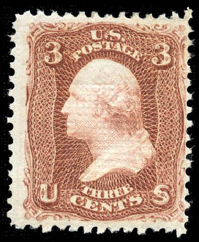 US Stamp Price Scott Cat. #88: 3c 1868 Washington Grill. Matthew Bennett International, Feb 2012, Sale 340, Lot 189