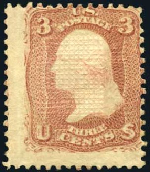 Prices of US Stamp Scott Catalogue # 88: 1868 3c Washington Grill. Harmer-Schau Auction Galleries, Oct 2008, Sale 79, Lot 80