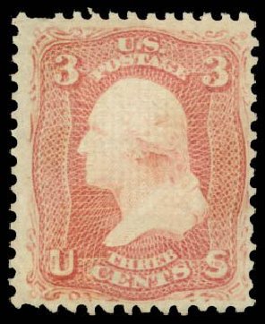 US Stamp Value Scott # 88: 3c 1868 Washington Grill. Daniel Kelleher Auctions, Mar 2014, Sale 650, Lot 2540