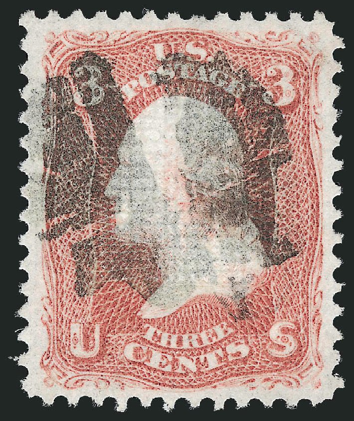Values of US Stamps Scott Cat. 88: 1868 3c Washington Grill. Robert Siegel Auction Galleries, Oct 2011, Sale 1014, Lot 1240