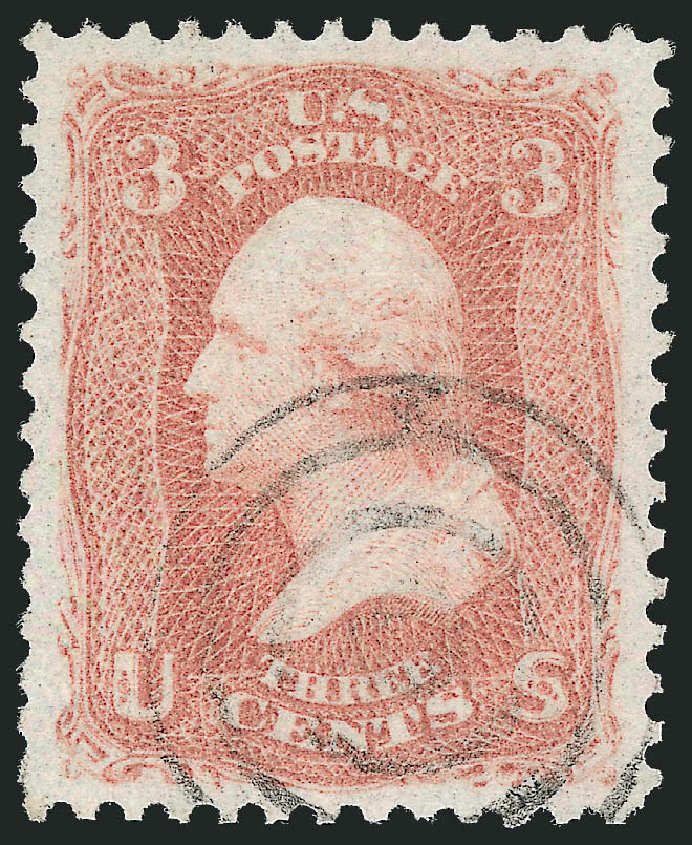 Values of US Stamps Scott Cat. #88 - 1868 3c Washington Grill. Robert Siegel Auction Galleries, Jun 2012, Sale 1024, Lot 150