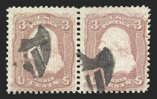 Costs of US Stamps Scott Catalogue 88: 3c 1868 Washington Grill. Spink Shreves Galleries, Jul 2012, Sale 140, Lot 130