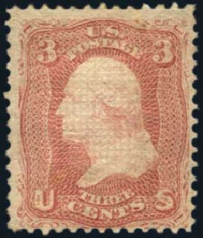 Price of US Stamp Scott Catalog #88: 1868 3c Washington Grill. Harmer-Schau Auction Galleries, May 2013, Sale 97, Lot 334
