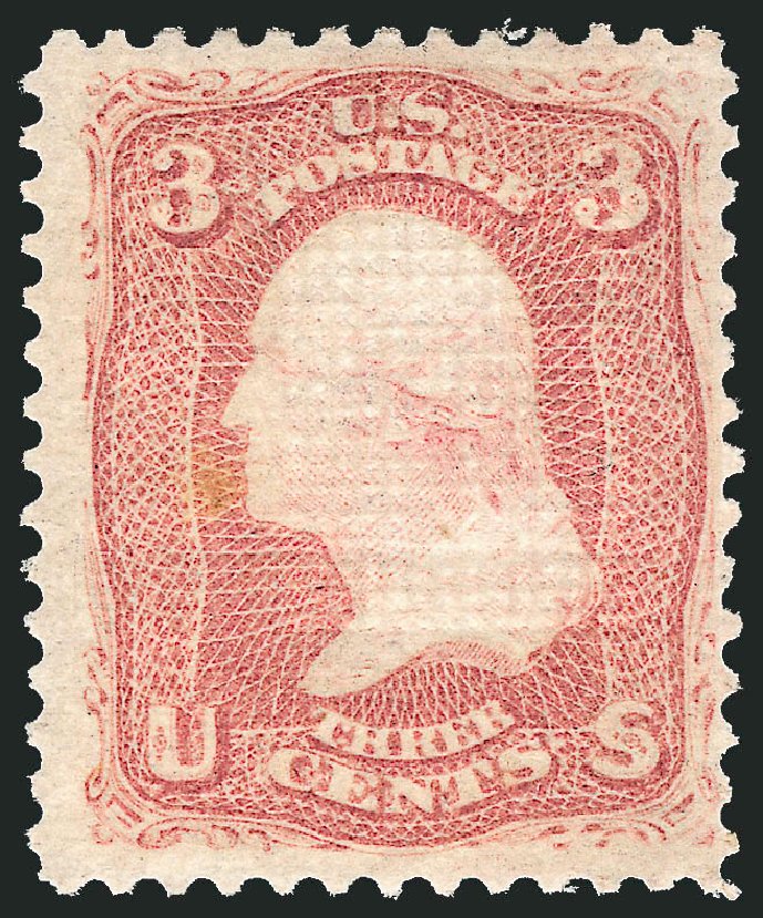 Value of US Stamp Scott Catalog # 88: 1868 3c Washington Grill. Robert Siegel Auction Galleries, Jun 2012, Sale 1026, Lot 1234