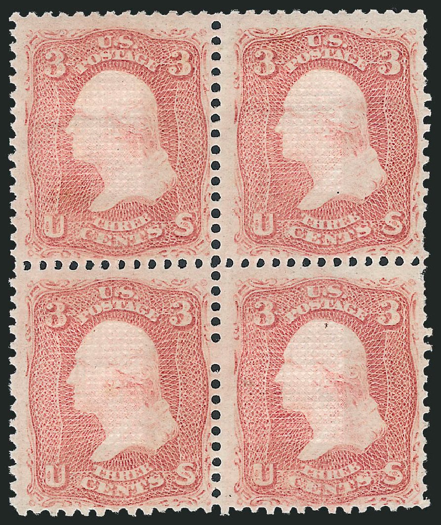 US Stamp Prices Scott Catalogue # 88 - 3c 1868 Washington Grill. Robert Siegel Auction Galleries, Jun 2012, Sale 1026, Lot 1235