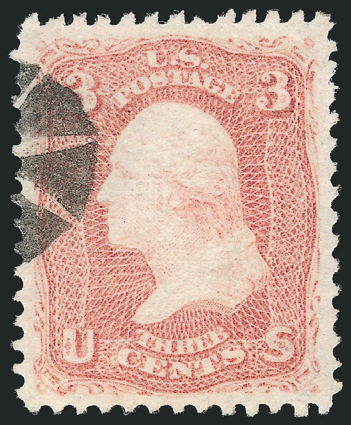 US Stamp Values Scott #88 - 3c 1868 Washington Grill. Robert Siegel Auction Galleries, Oct 2012, Sale 1032, Lot 3155