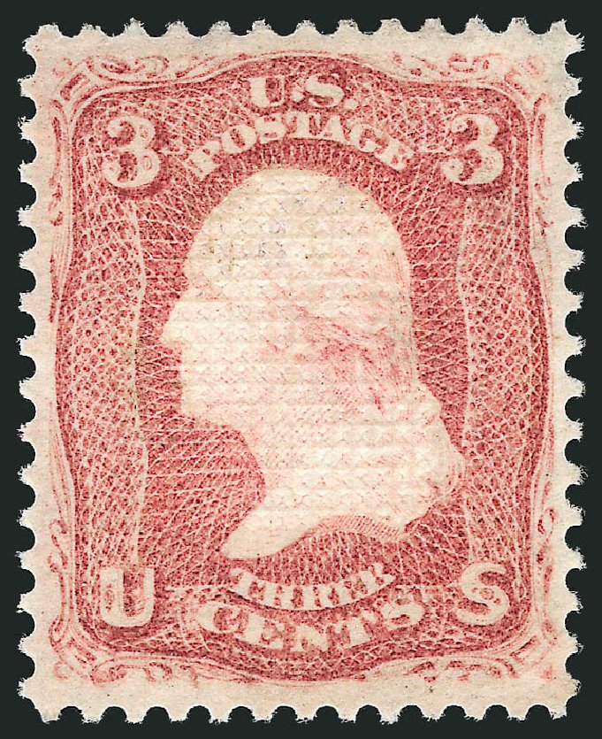 US Stamp Prices Scott Cat. #88: 3c 1868 Washington Grill. Robert Siegel Auction Galleries, Dec 2012, Sale 1037, Lot 1605