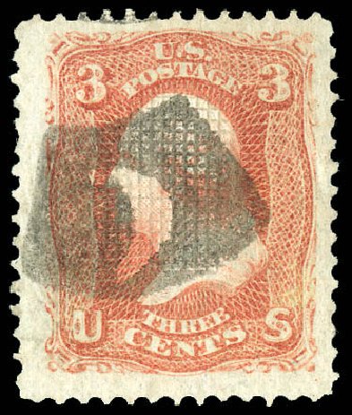 Costs of US Stamps Scott Catalogue 88 - 1868 3c Washington Grill. Matthew Bennett International, Dec 2008, Sale 330, Lot 1532