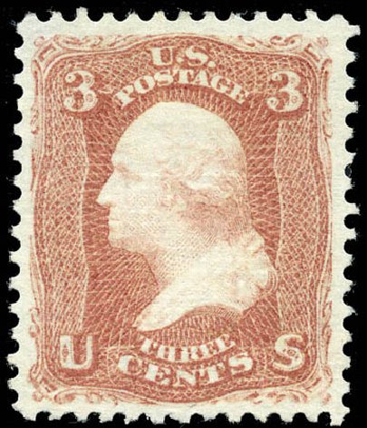 US Stamps Price Scott Catalogue 88 - 3c 1868 Washington Grill. Matthew Bennett International, Mar 2012, Sale 344, Lot 4292