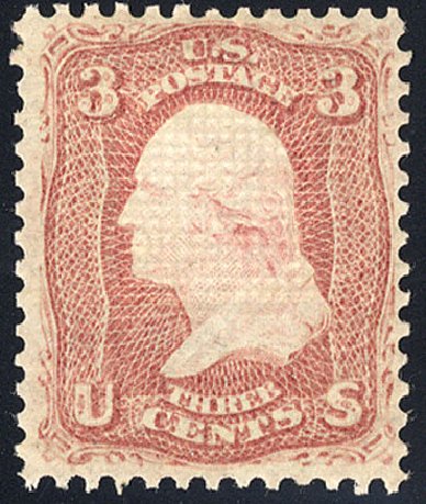 Costs of US Stamp Scott Catalogue #88 - 1868 3c Washington Grill. Cherrystone Auctions, Jan 2009, Sale 200901, Lot 106