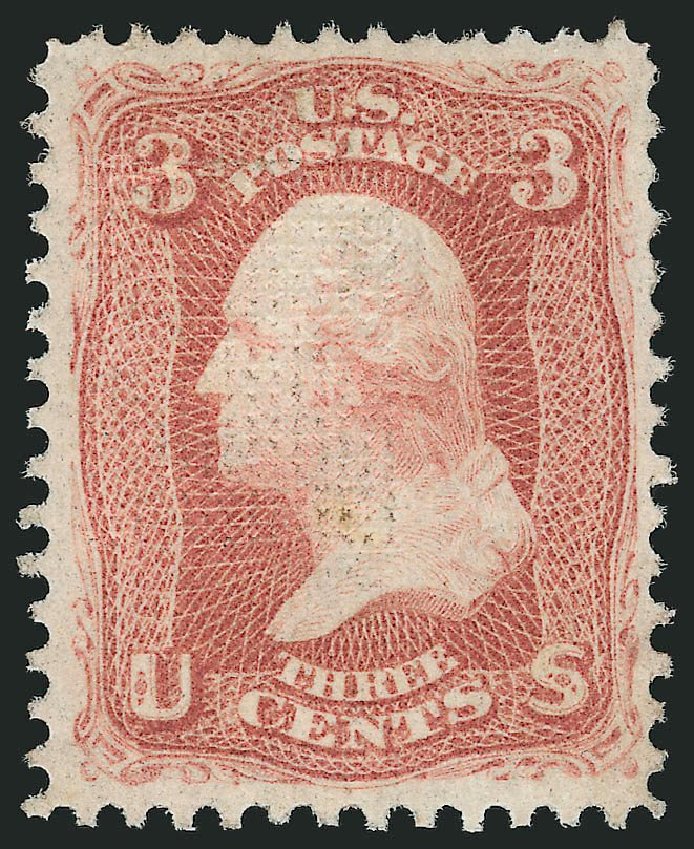 US Stamp Price Scott Catalogue 88 - 1868 3c Washington Grill. Robert Siegel Auction Galleries, Jul 2014, Sale 1077, Lot 96