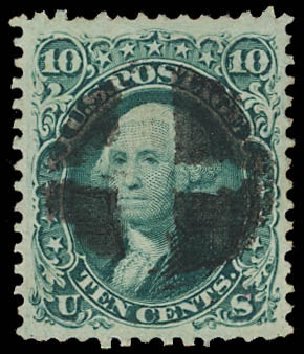 Price of US Stamps Scott Catalogue # 89 - 1868 10c Washington Grill. Daniel Kelleher Auctions, Oct 2012, Sale 632, Lot 1007