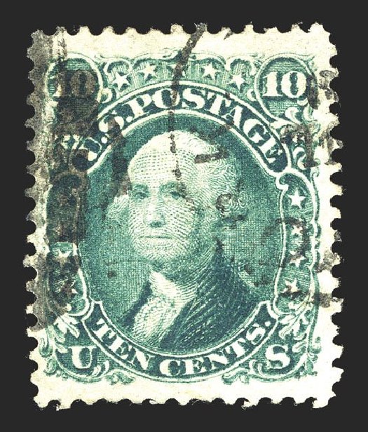 US Stamp Value Scott 89: 1868 10c Washington Grill. Spink Shreves Galleries, Mar 2013, Sale 142, Lot 178