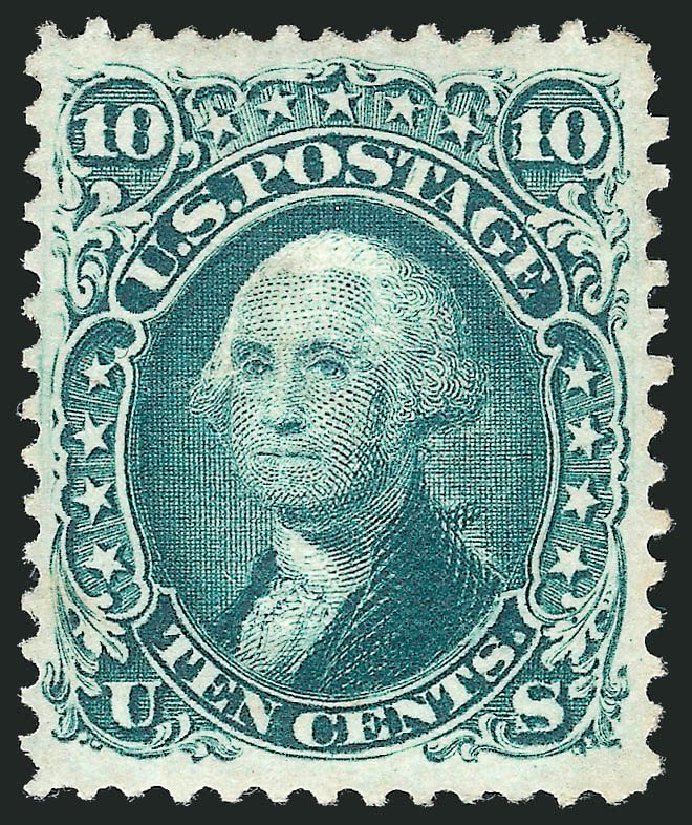 Value of US Stamp Scott # 89 - 1868 10c Washington Grill. Robert Siegel Auction Galleries, Mar 2013, Sale 1040, Lot 1329