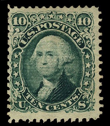 Cost of US Stamps Scott Catalog #89: 1868 10c Washington Grill. Cherrystone Auctions, Nov 2013, Sale 201311, Lot 21