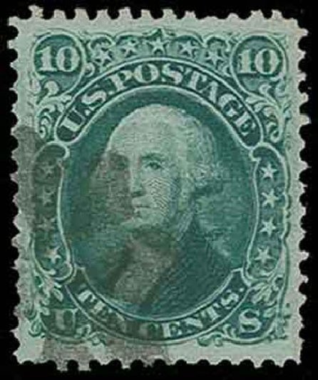 US Stamps Prices Scott #89: 1868 10c Washington Grill. H.R. Harmer, Nov 2013, Sale 3004, Lot 1081