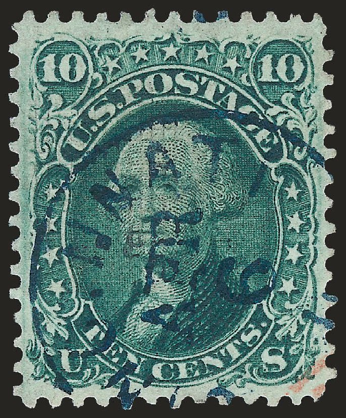 US Stamp Prices Scott Cat. #89: 10c 1868 Washington Grill. Robert Siegel Auction Galleries, Jun 2010, Sale 992, Lot 2151