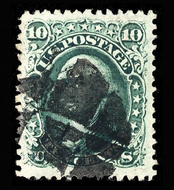 US Stamp Price Scott 89: 1868 10c Washington Grill. Cherrystone Auctions, Apr 2014, Sale 201404, Lot 44