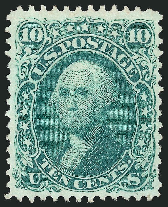 US Stamp Value Scott Cat. 89 - 1868 10c Washington Grill. Robert Siegel Auction Galleries, Nov 2013, Sale 1057, Lot 652