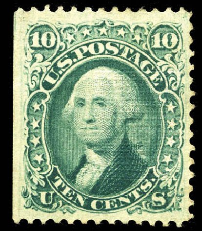 Price of US Stamps Scott Catalog #89 - 1868 10c Washington Grill. Matthew Bennett International, Mar 2012, Sale 344, Lot 4293