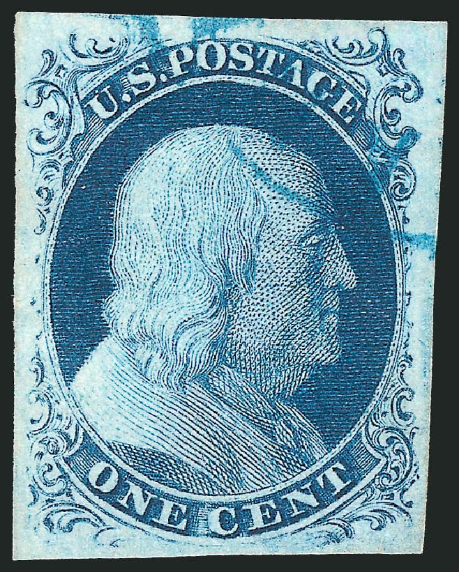 Cost of US Stamp Scott #8A: 1c 1851 Franklin. Robert Siegel Auction Galleries, Mar 2013, Sale 1040, Lot 1187
