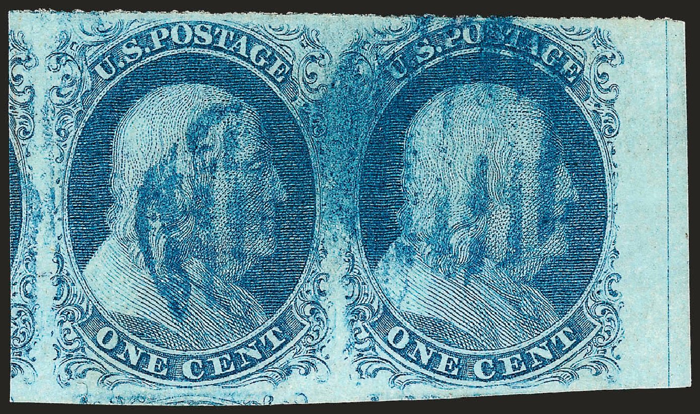 Value of US Stamp Scott Catalog 8A: 1c 1851 Franklin. Robert Siegel Auction Galleries, Oct 2008, Sale 963, Lot 97