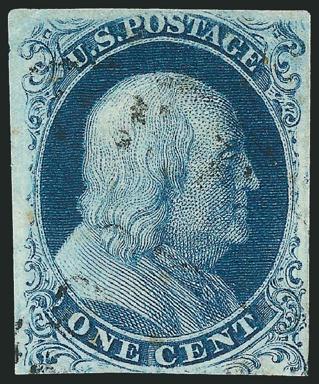 Value of US Stamps Scott Catalog 8A - 1851 1c Franklin. Robert Siegel Auction Galleries, Sep 2010, Sale 994, Lot 1127