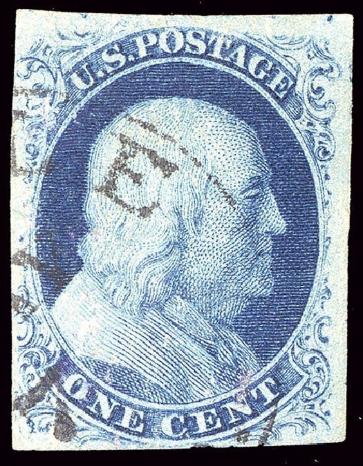 US Stamps Prices Scott Cat. #8A - 1c 1851 Franklin. Spink Shreves Galleries, Jan 2014, Sale 146, Lot 147