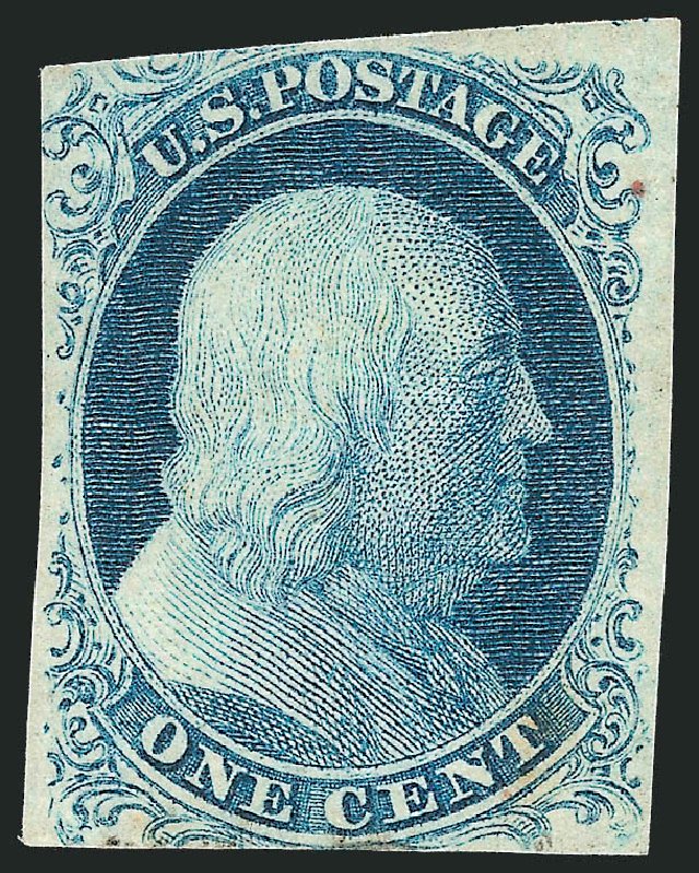 Values of US Stamp Scott Catalogue #8A - 1851 1c Franklin. Robert Siegel Auction Galleries, Nov 2013, Sale 1057, Lot 558