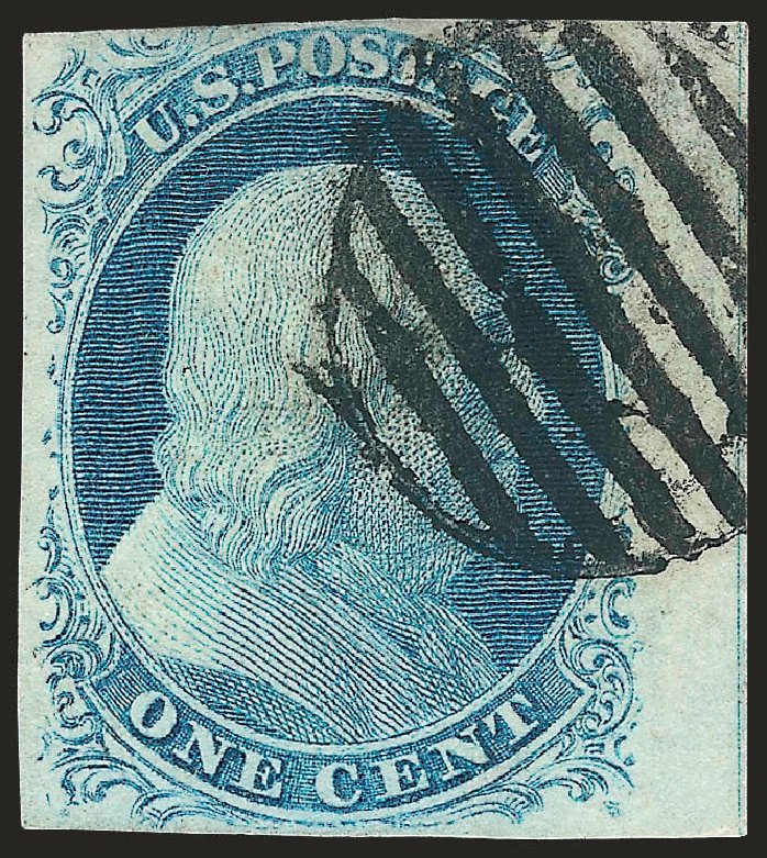 Values of US Stamps Scott Catalog 8A - 1851 1c Franklin. Robert Siegel Auction Galleries, Apr 2010, Sale 984, Lot 78