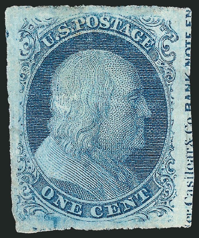 Values of US Stamp Scott Catalogue # 8A - 1c 1851 Franklin. Robert Siegel Auction Galleries, Sep 2010, Sale 994, Lot 1078