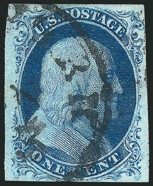 US Stamp Prices Scott #8A: 1c 1851 Franklin. Robert Siegel Auction Galleries, Sep 2010, Sale 994, Lot 738