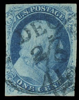 US Stamp Price Scott Catalogue # 8A: 1c 1851 Franklin. Daniel Kelleher Auctions, Aug 2012, Sale 631, Lot 669