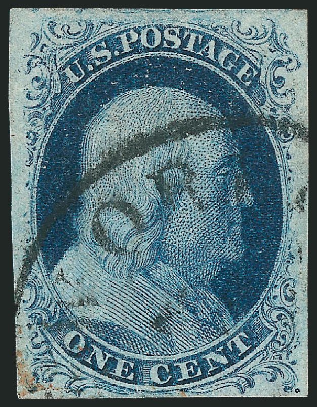 Values of US Stamp Scott Catalog #8A: 1c 1851 Franklin. Robert Siegel Auction Galleries, Oct 2011, Sale 1014, Lot 1049