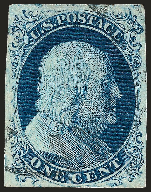 Costs of US Stamp Scott Cat. 8A: 1851 1c Franklin. Robert Siegel Auction Galleries, Sep 2008, Sale 962, Lot 2229