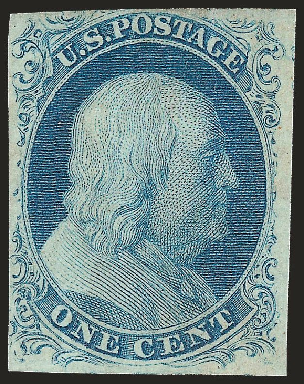 US Stamp Value Scott # 8A: 1851 1c Franklin. Robert Siegel Auction Galleries, Apr 2009, Sale 972, Lot 3019