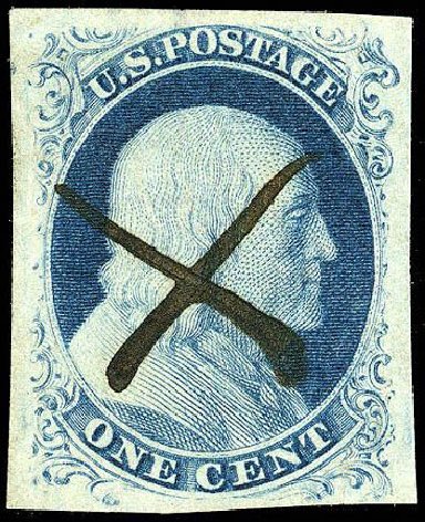 US Stamps Values Scott Cat. #8A - 1851 1c Franklin. Matthew Bennett International, Apr 2008, Sale 326, Lot 30