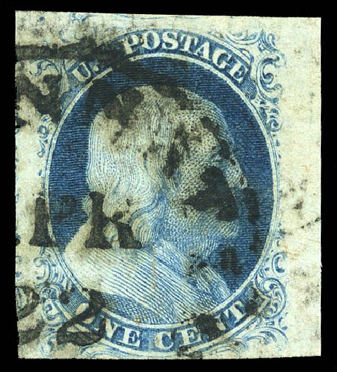 Value of US Stamps Scott Catalogue 8A - 1851 1c Franklin. Matthew Bennett International, May 2014, Sale 350, Lot 20