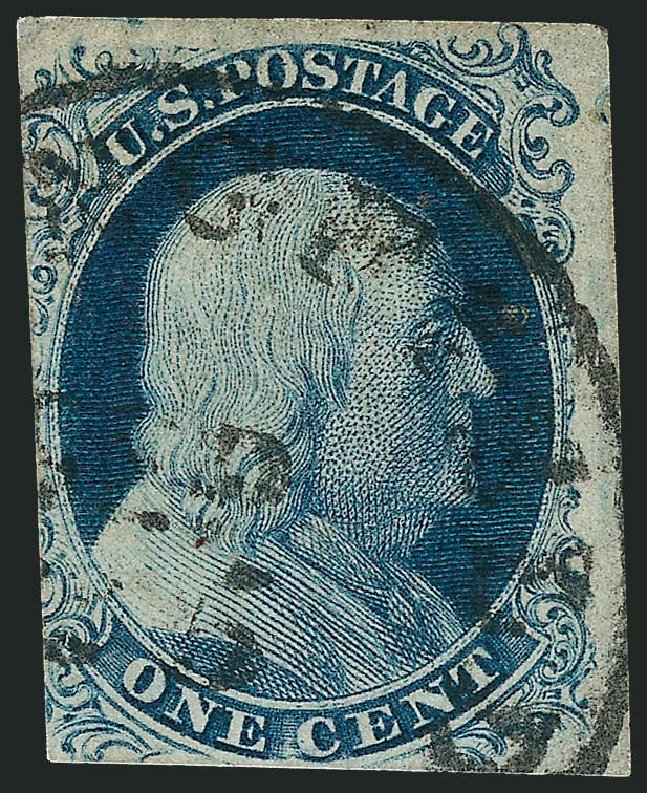 Values of US Stamp Scott Catalogue 8A - 1851 1c Franklin. Robert Siegel Auction Galleries, Sep 2008, Sale 962, Lot 2230