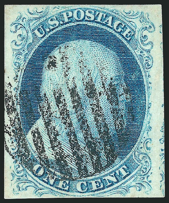 US Stamp Values Scott 8A - 1851 1c Franklin. Robert Siegel Auction Galleries, Sep 2010, Sale 994, Lot 740