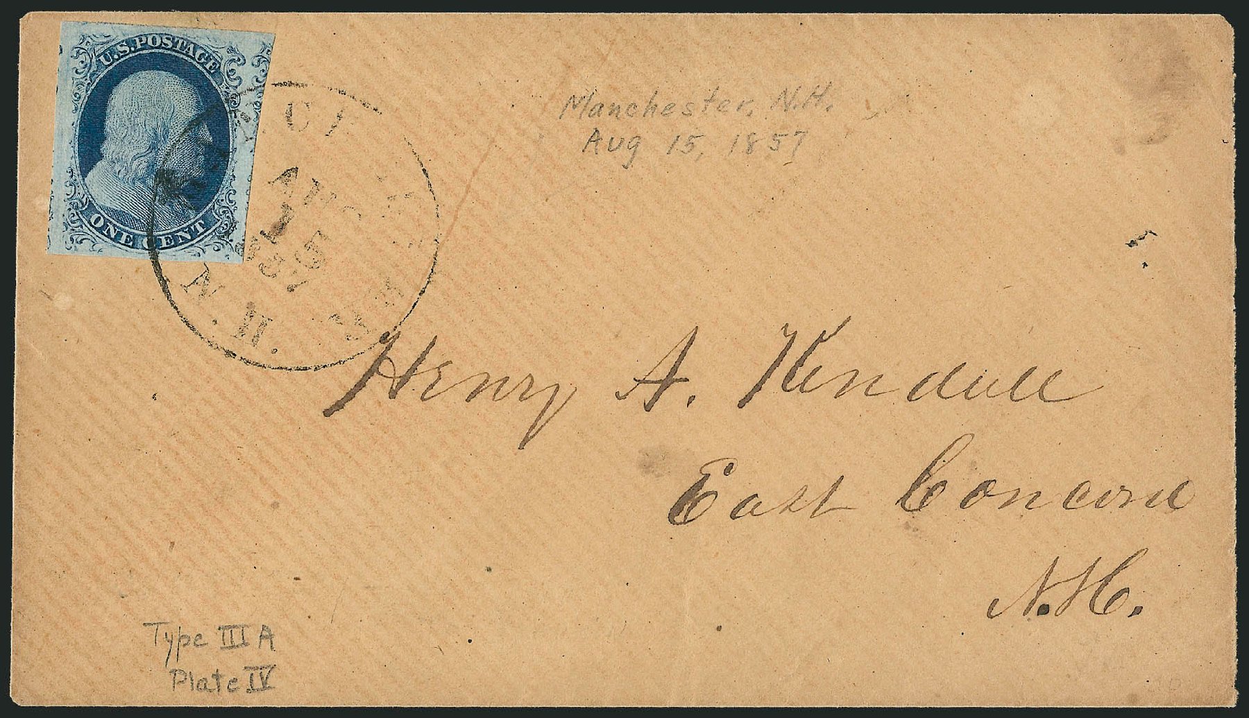 US Stamps Prices Scott Cat. #8A - 1c 1851 Franklin. Robert Siegel Auction Galleries, Dec 2010, Sale 998, Lot 450