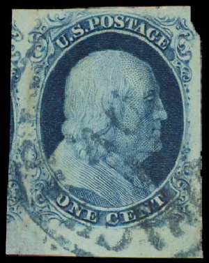 US Stamp Value Scott Catalog 8A - 1851 1c Franklin. Daniel Kelleher Auctions, Jul 2011, Sale 625, Lot 641