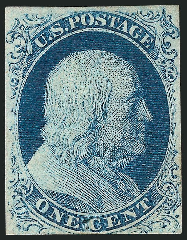 Values of US Stamps Scott Cat. #8A - 1851 1c Franklin. Robert Siegel Auction Galleries, Dec 2012, Sale 1037, Lot 1411