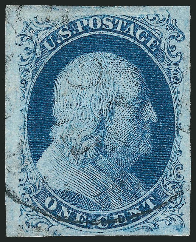 Values of US Stamp Scott Cat. #8A: 1c 1851 Franklin. Robert Siegel Auction Galleries, Sep 2010, Sale 994, Lot 1121