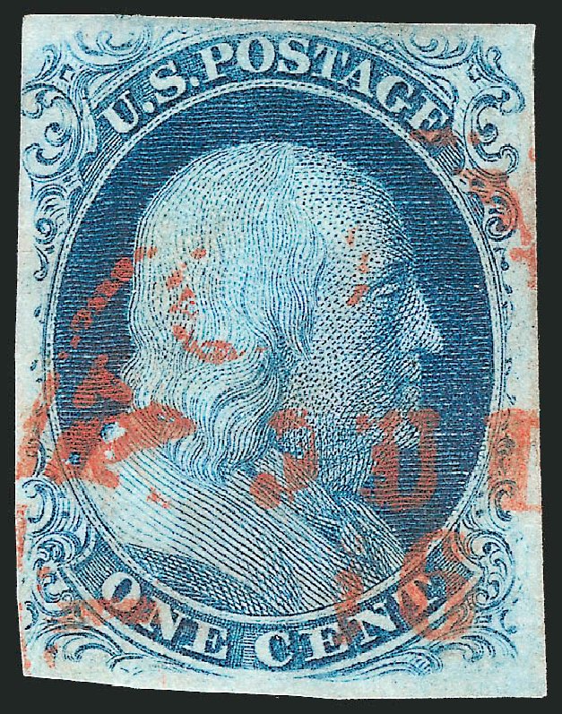 Cost of US Stamp Scott Catalog #8A - 1851 1c Franklin. Robert Siegel Auction Galleries, Sep 2010, Sale 994, Lot 731